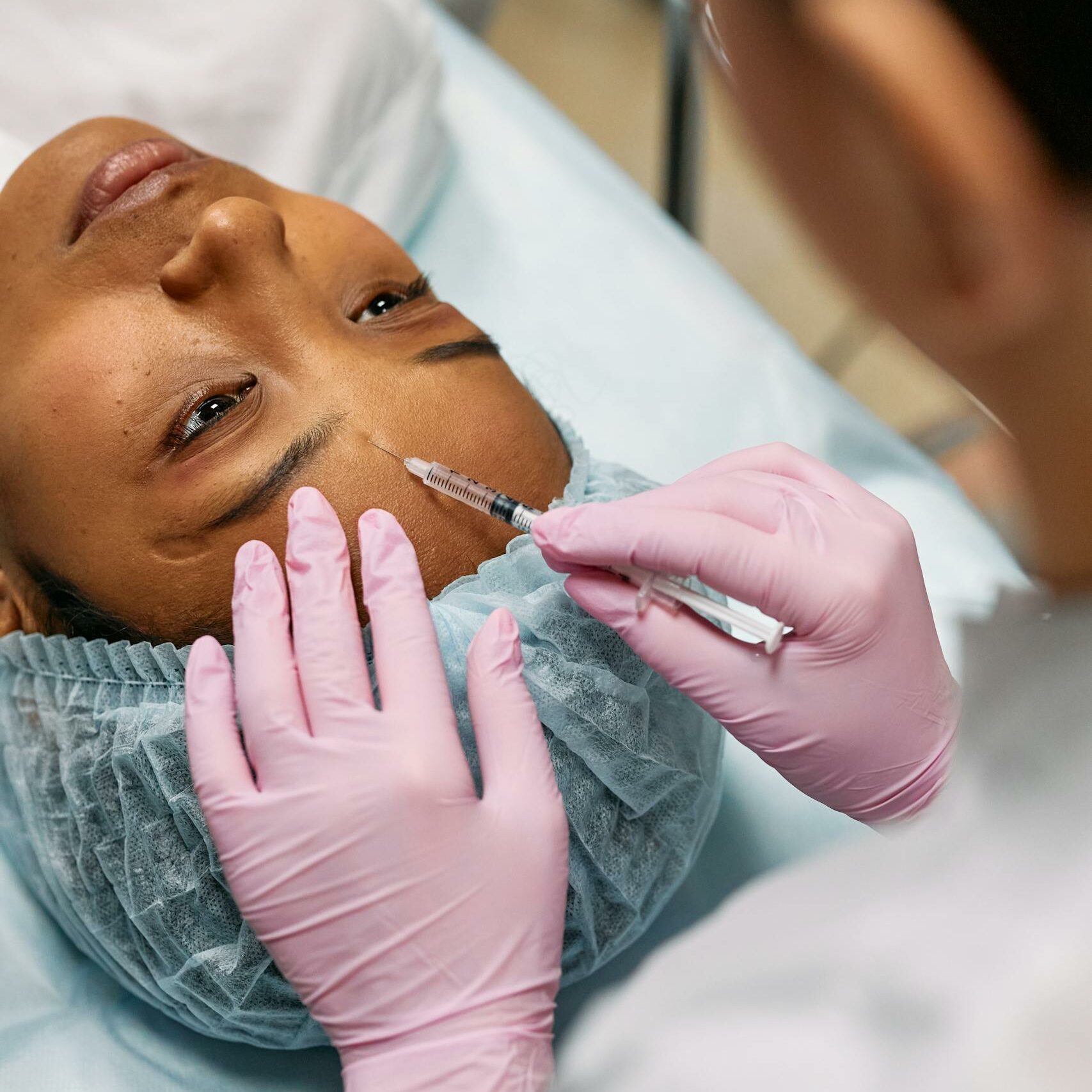 Woman Getting a Forehead Botox